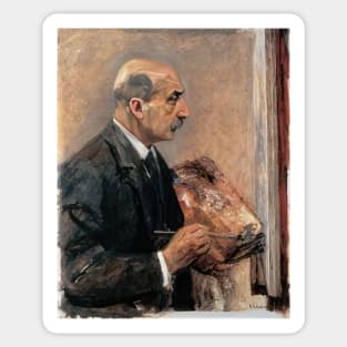 self portrait with palette - Max Liebermann Sticker